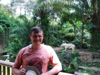 Thailand, Indonesia, Singapore (winter 2010). At the Singapore Zoo. Me and a white tiger :)