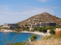 Croatia, Mlini 2017. A view of the ruined hotels in Kupari