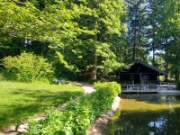 Garmish-Partenkirchen, Mittenwald, Innsbruck. May-June 2022 2022. A park in Mittenwald