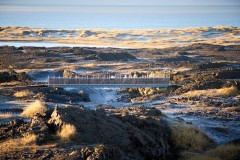 The bridge on the border between Eurasian and the North American tectonic plates